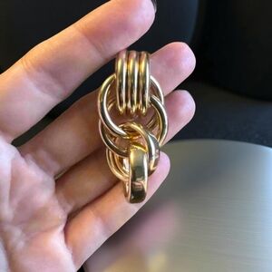 Large hanging drop hoop earrings; lightweight; nwot